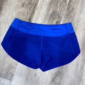 Blue lululemon speed up shorts